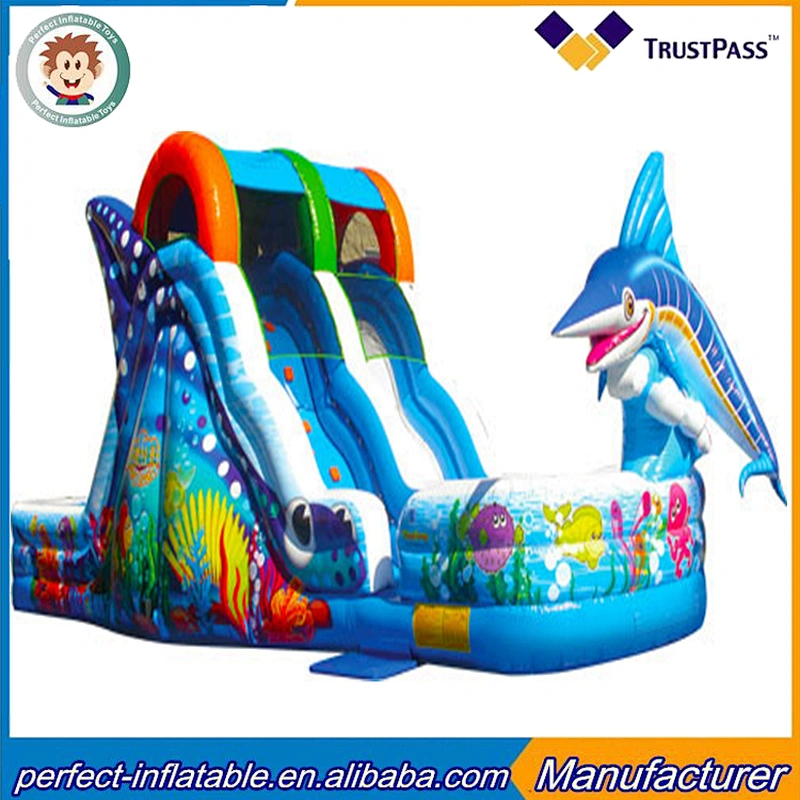2017 new design inflatable clownfish wave slide cheap sale