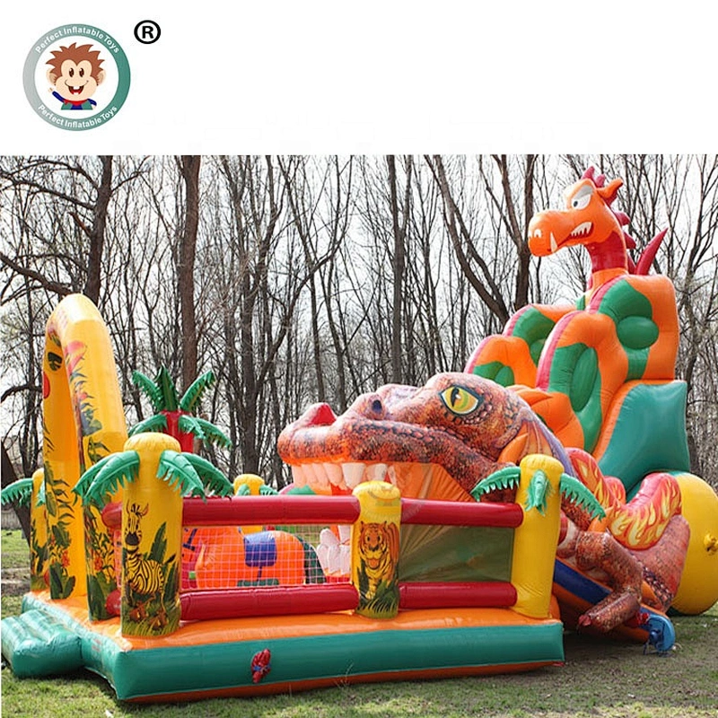 Custom Commercial Colorful  Inflatable Castle Amusement Park Inflatable Fun City For Kids