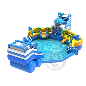 China Professionally Designs And Produces Inflatable Water Slide With Swimming Pool