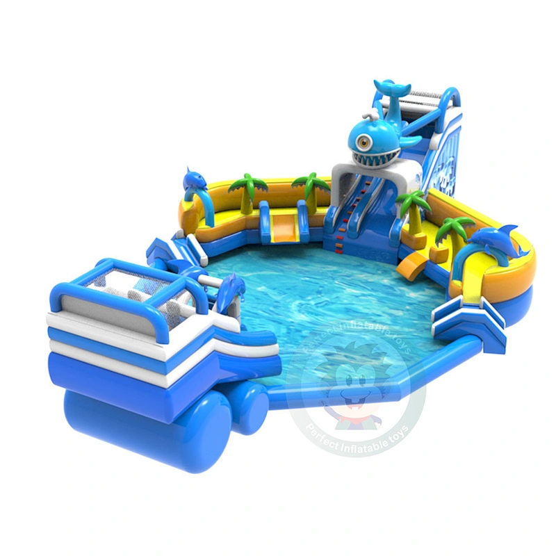 China Professionally Designs And Produces Inflatable Water Slide With Swimming Pool