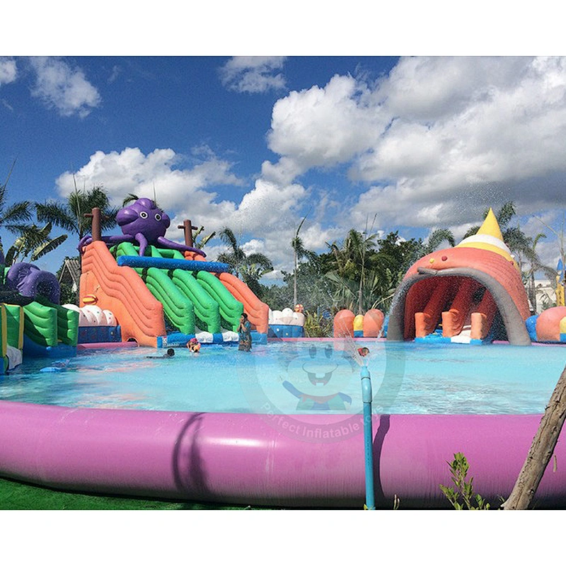 2019 Passionate Summer Green Plastic Inflatable Water Slide For Pool