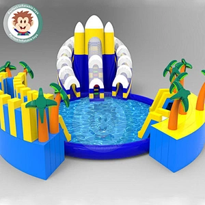 Chinese Factory Custom Swimming Pool Inflatable Water Slide With Pool