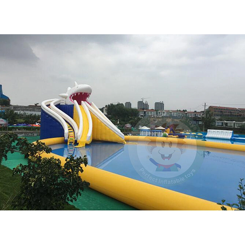 Water Game Equipment Perfect Inflatable  Water Pool Slide For Sale