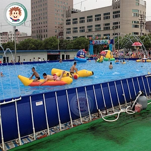 Latest Perfect Inflatable Stand-alone swimming pool with Rainbow slide