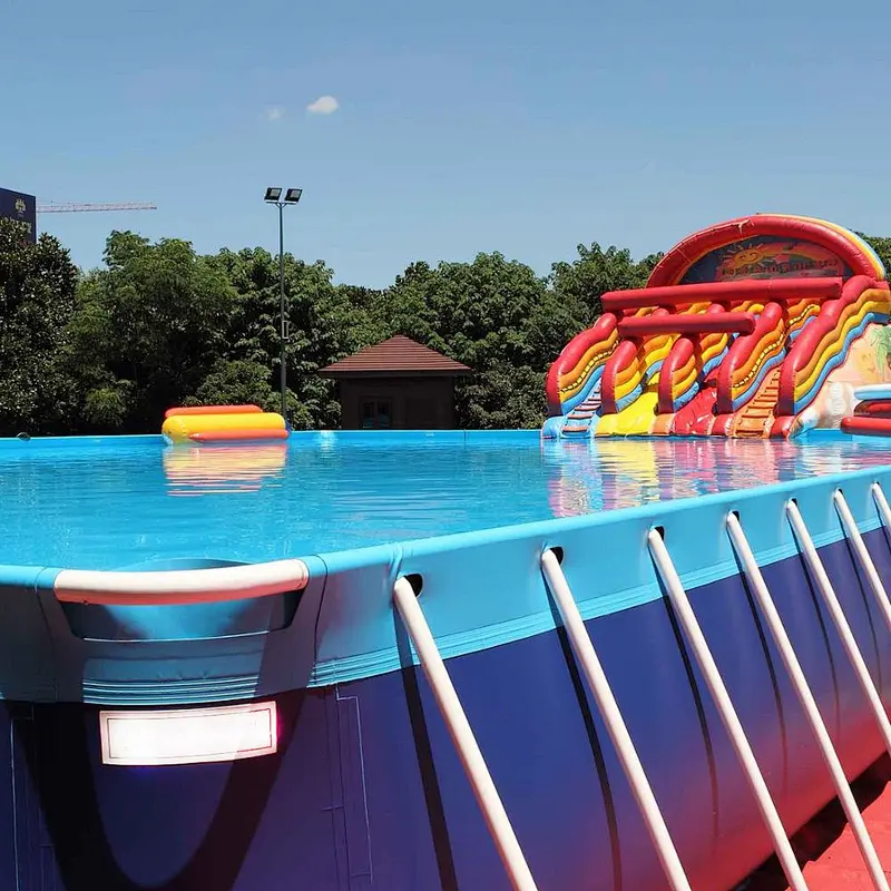 rectangular pool metal frame inflatable pool 0.9mm pvc swimming pool
