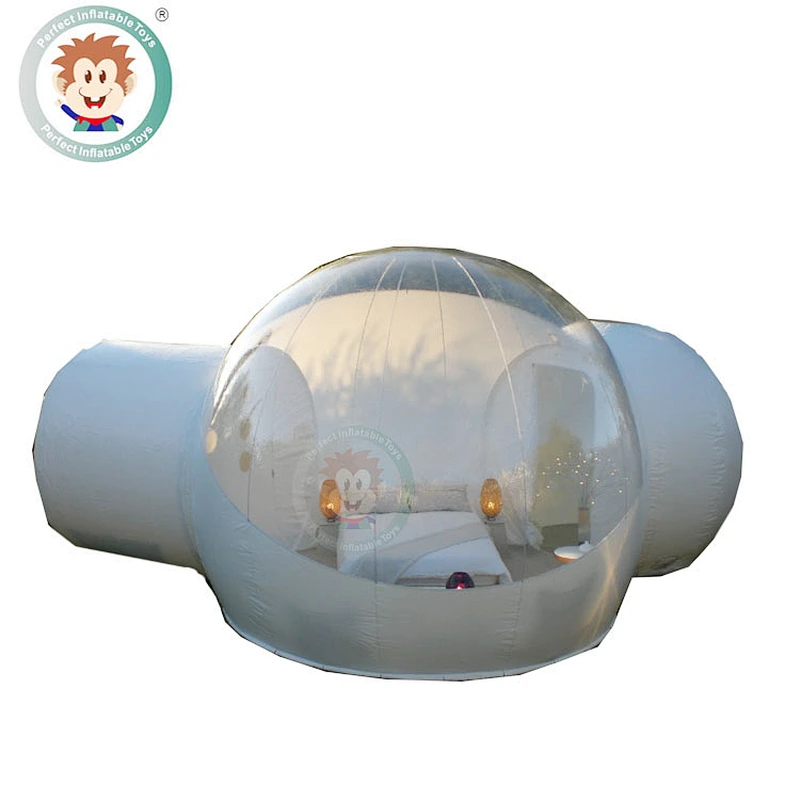 Lodge Balloon Outdoor Air Log Cabin House Camping Transparent Igloo Dome Clear Bubble Inflatable Tent