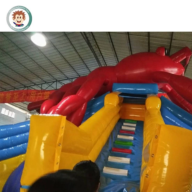 Adult commercial inflatable lobster water park slide with pool for sale
