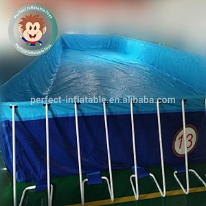 Hot Sale PVC Inflatable Water Park Game Equipment Rectangle Metal Frame Outdoor Swimming Pool