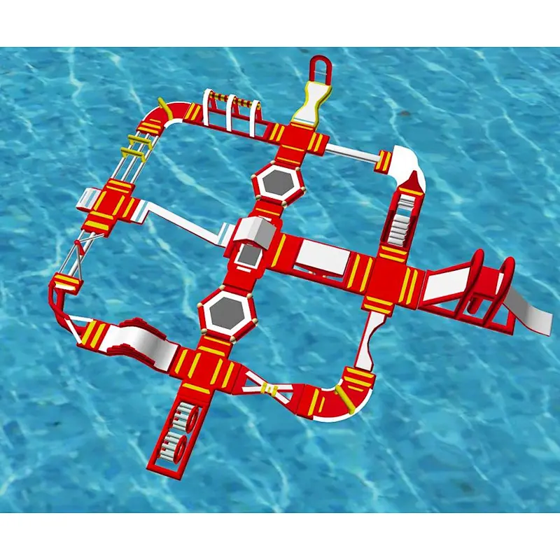 Small aqua park floating equipment trampoline games inflatable water park for kids