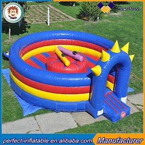 Round Shape Single Stick Inflatable Wipeout Sport Game Inflatable Fighting Game