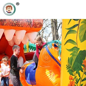 Custom Commercial Colorful  Inflatable Castle Amusement Park Inflatable Fun City For Kids