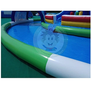 Customized Perfect Plastic Inflatable Pool Slides With Climbing Wall
