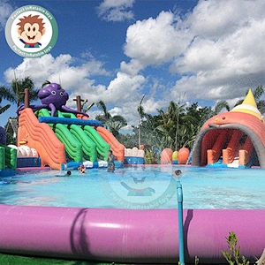 Hot Sale Large Commercial Grade Inflatable Water Slide For Inground Pool