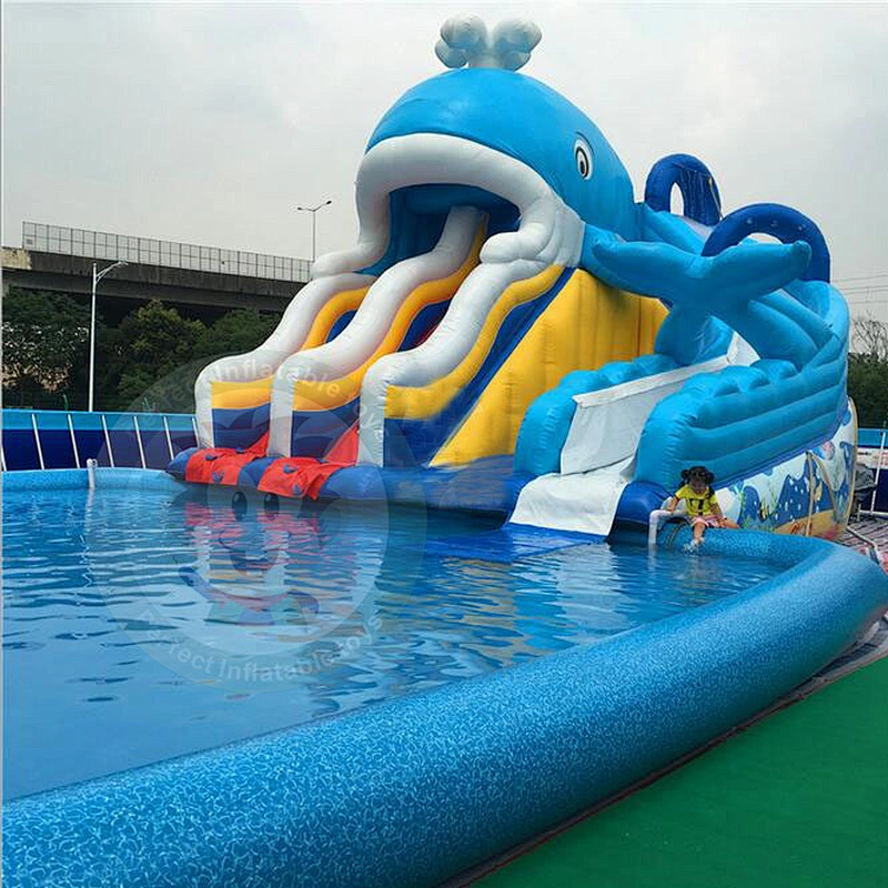 Factory Direct Sale  PVC Tarpaulin Inflatable Water Slide for Pool