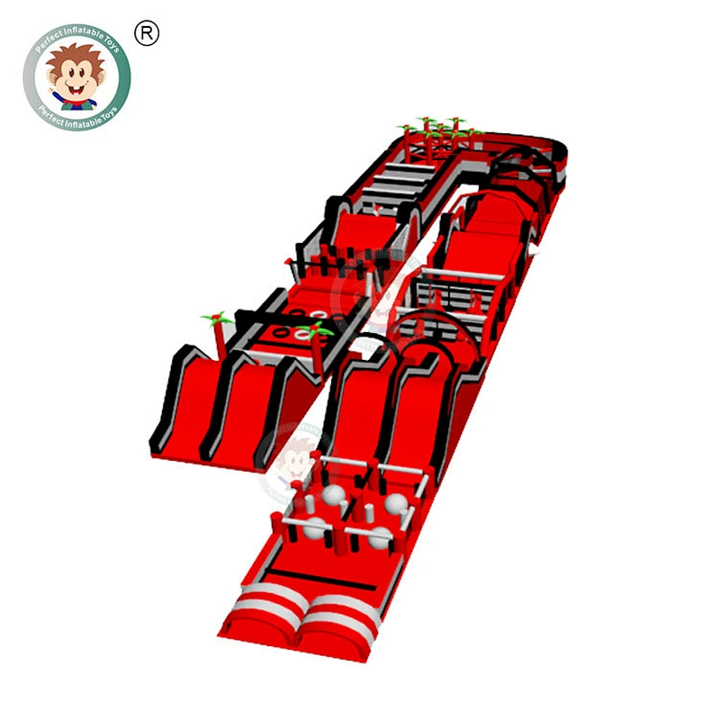 2018 giant inflatable 5k game adult inflatable obstacle course for sale