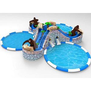 2019 Hot sale Blue giant inflatable water pool slide for kids and adults