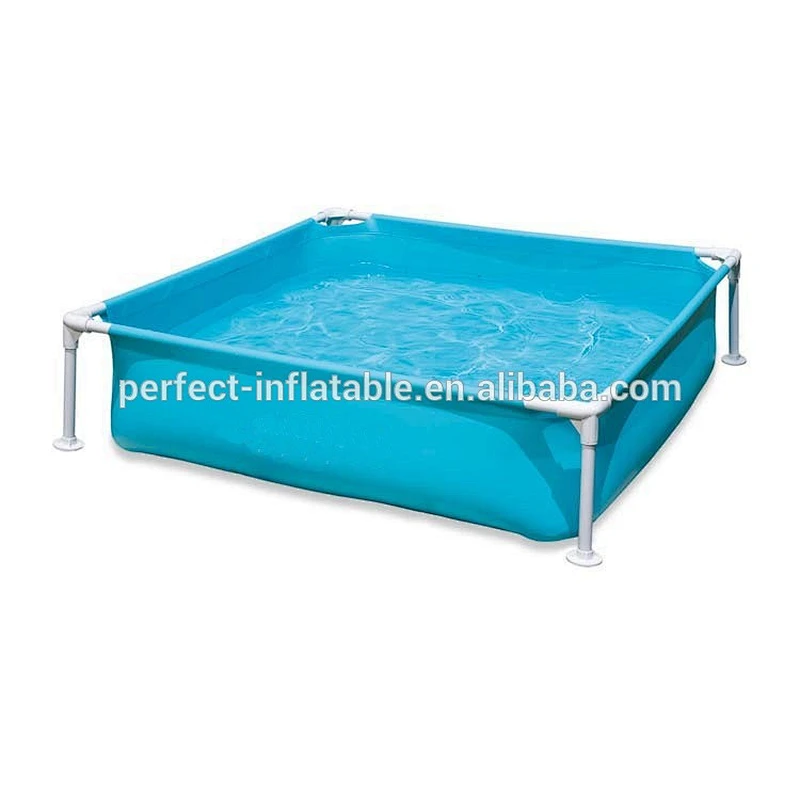Large inflatable swimming pool with holders and a lovely dolphin slide