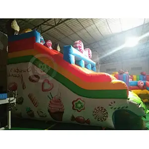 Inflatable amusement park equipment inflatable water slide with pool