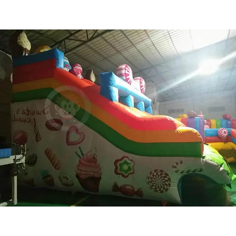 Inflatable amusement park equipment inflatable water slide with pool