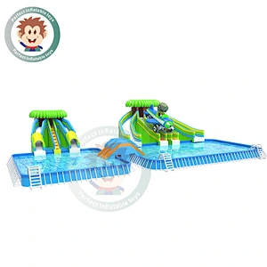 High Quality Commercial Large Inflatable Water Slide With Swimming Pool