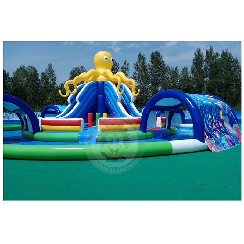 Customized Perfect Plastic Inflatable Pool Slides With Climbing Wall