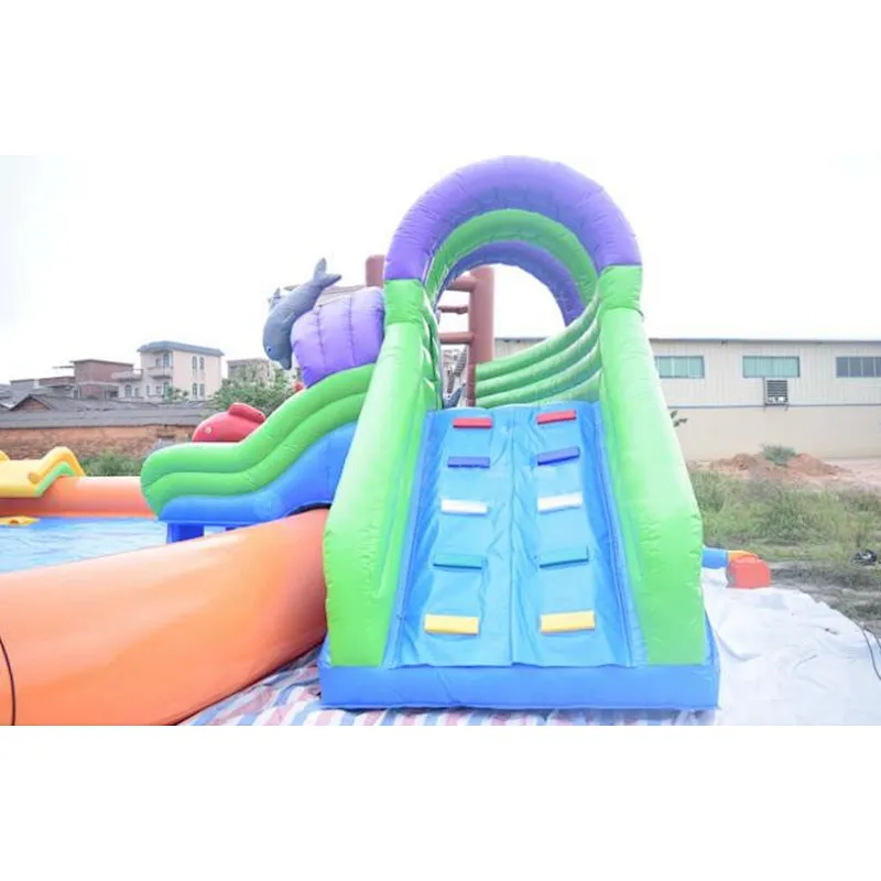 Commercial large inflatable water park slide with pool amusement inflatable water equipment for kids and adults