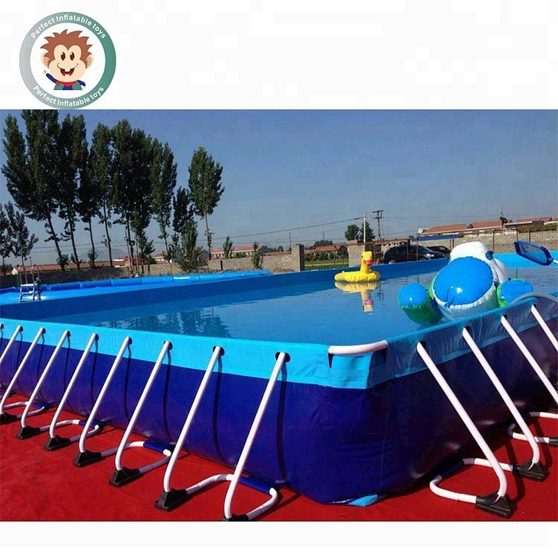Giant Rectangular Metal Frame Pool Steel frame Swimming pools for inflatable water park