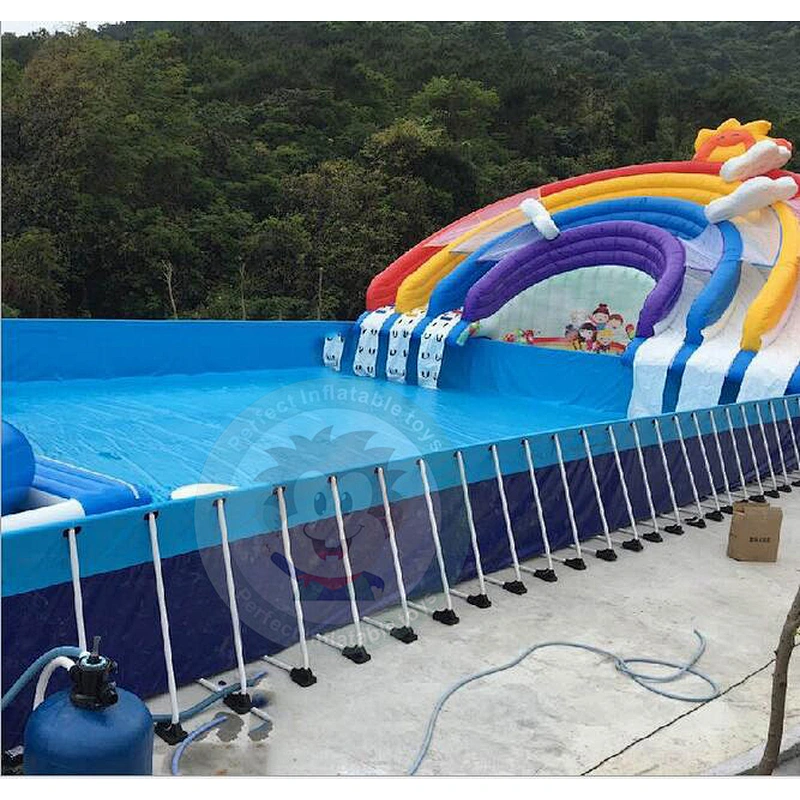Hot Summer Custom Plastic Giant Inflatable Pool Slide For Children To Play