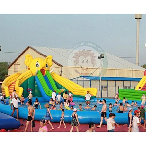 Fashion PVC Tarpaulin Custom High Quality Inflatable Water Slides And Pool For Sale