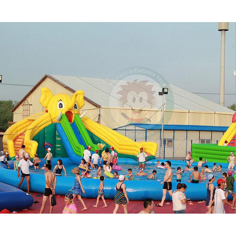 Fashion PVC Tarpaulin Custom High Quality Inflatable Water Slides And Pool For Sale
