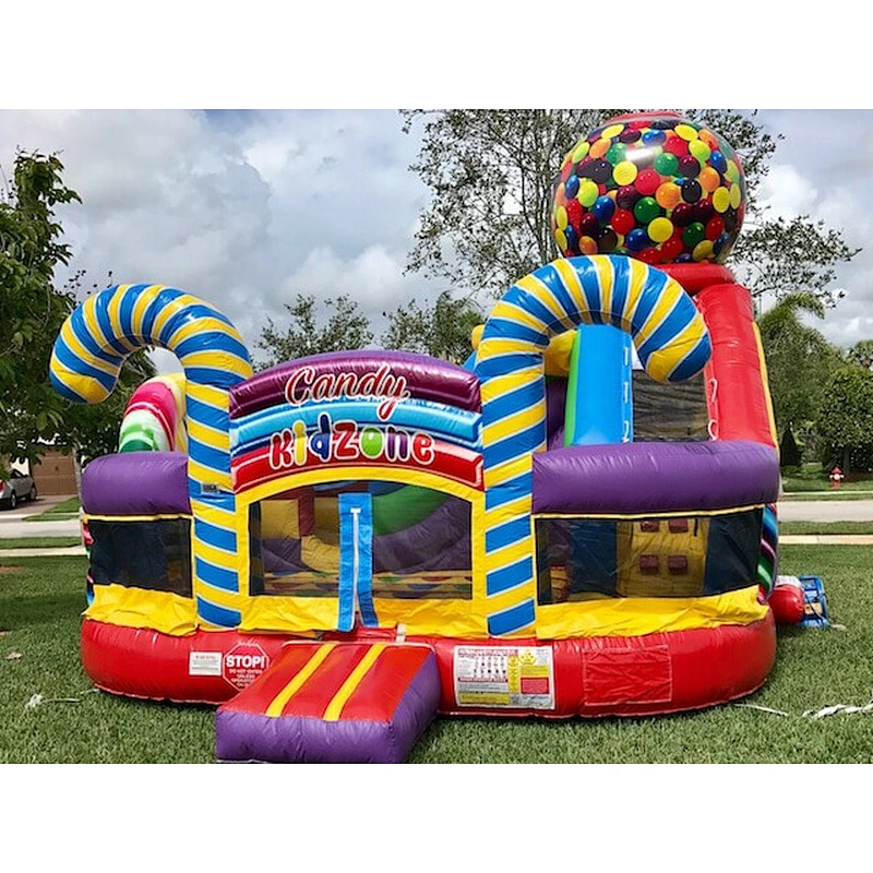 sweet candy inflatable jumping bed for kids commercial bounce house casle for rental