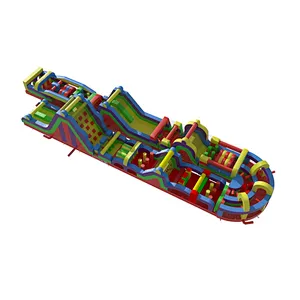 Commercial amusement park inflatable obstacle equipment large challenge obstacle course for kids and adults
