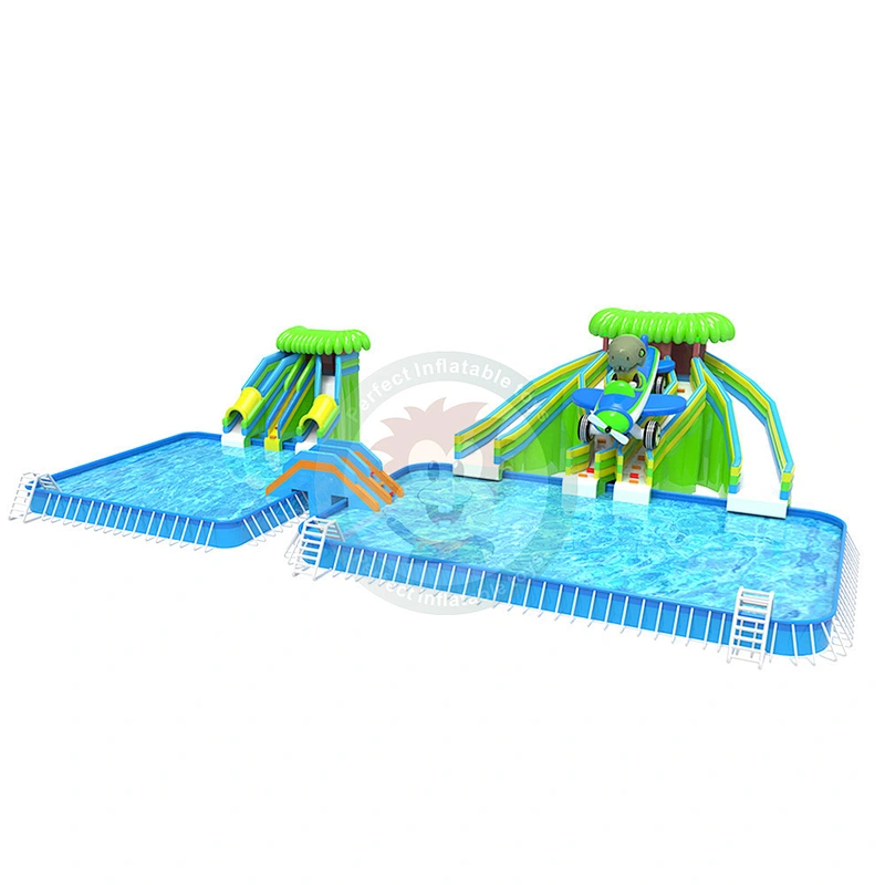 High Quality Commercial Large Inflatable Water Slide With Swimming Pool