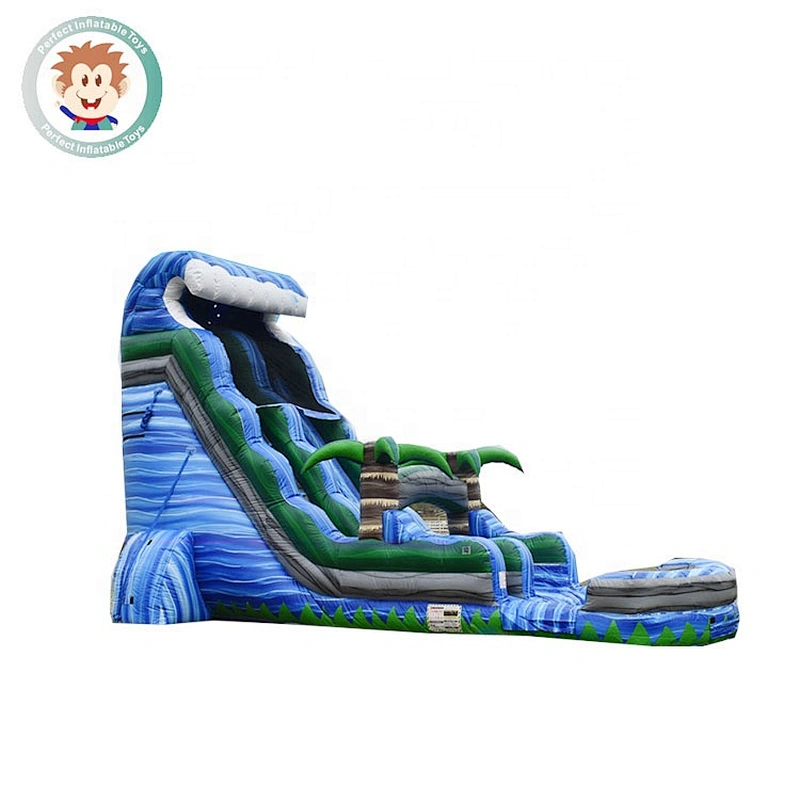 Perfect Inflatable Toys Adults Size 0.55mm PVC Outdoor Inflatable Pool Slide With Climbing Wall