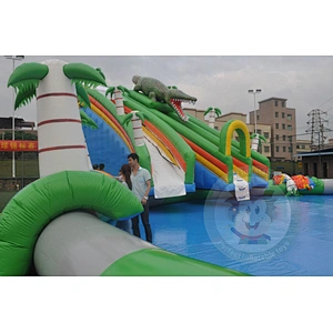 Hot Selling Durable PVC Material  Inflatable Pool With Slide  For Kids