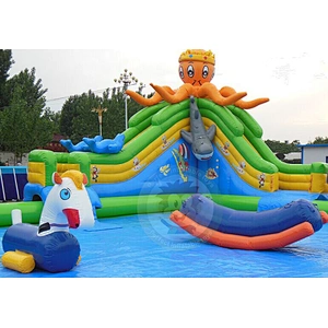 Manufacturer High Quality Water Slide Inflatable Pool For Amusement Parks