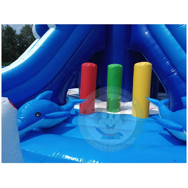 2019 Passionate Summer Green Plastic Inflatable Water Slide For Pool