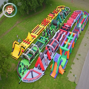 China Commercial Insane 5K The Beast Adult Wipeout Inflatable Obstacle Course For Sale