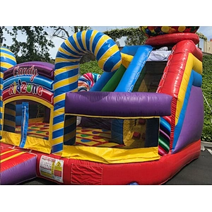 sweet candy inflatable jumping bed for kids commercial bounce house casle for rental