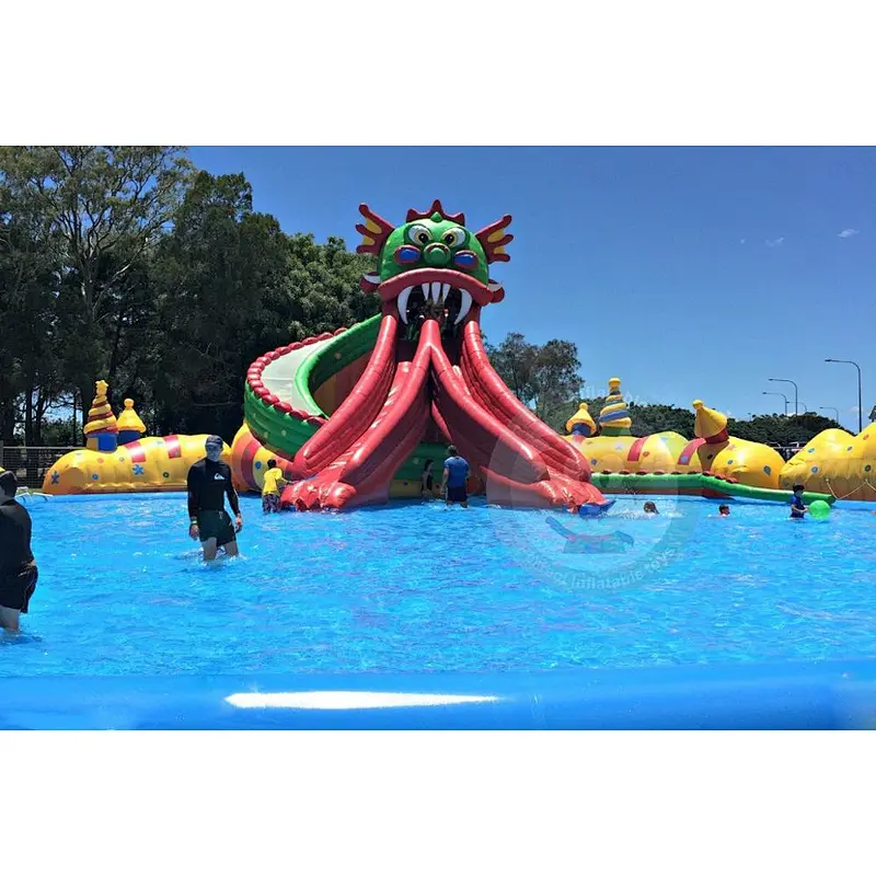 Outdoor PVC Material Inflatable Elastic Water Slide Pool For Kids and Adults