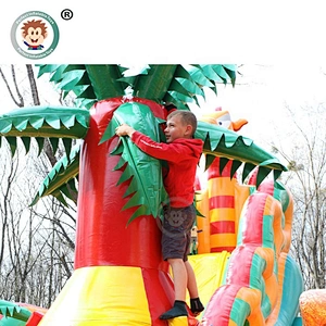 Custom Commercial Colorful  Inflatable Castle Amusement Park Inflatable Fun City For Kids