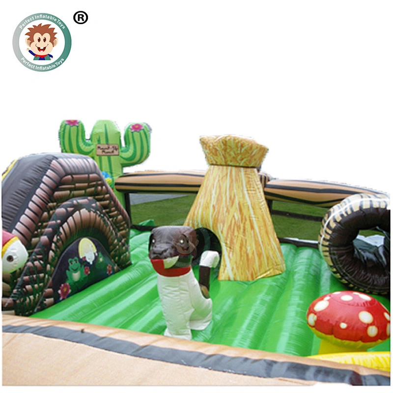 Wholesale Custom Colorful Kids 0.55mm PVC Inflatable Amusement Park Fun City For Sale