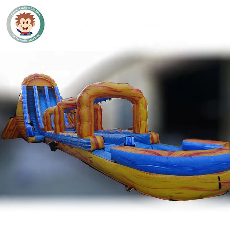 Guangzhou supplier adult amusement park inflatable water slide with pool for kids