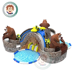 Hot Sale PVC Large Flexible Inflatable Water Slide With Swimming Pool