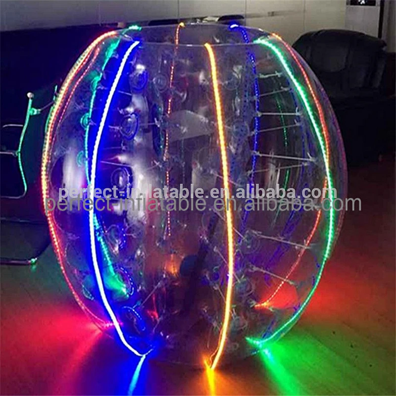 Factory direct sales TPU/PVC party inflatable LED soccer bumper ball,bubble soccer bumper ball