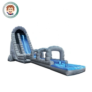 Perfect Inflatable Toys Adults Size 0.55mm PVC Outdoor Inflatable Pool Slide With Climbing Wall