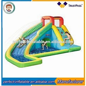 Children fun play backyard big inflatable water slides with water gun for sale
