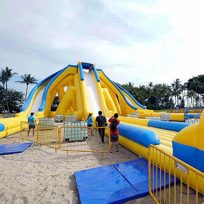 Hot sale adult amusement park inflatable giant slide for commercial