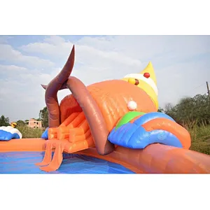 Commercial large inflatable water park slide with pool amusement inflatable water equipment for kids and adults