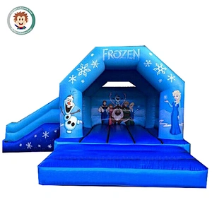 Hot selling inflatable blue jumping bed children bounce house indoor